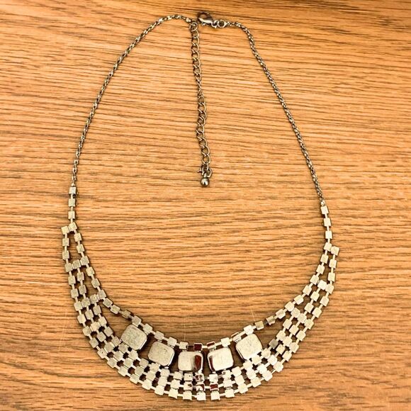 Vintage Style Rhinestone Necklace Black and Clear Crystal Statement Choker - Picture 3 of 6